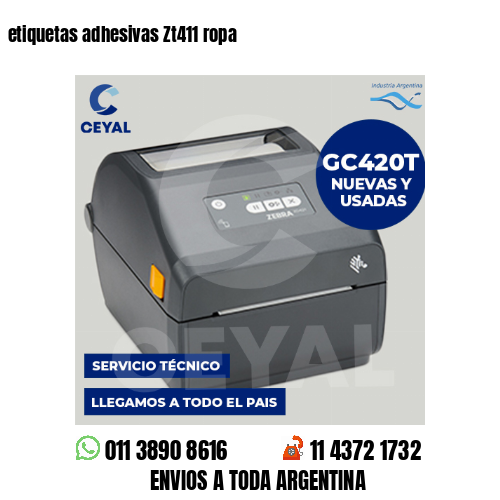 etiquetas adhesivas Zt411 ropa