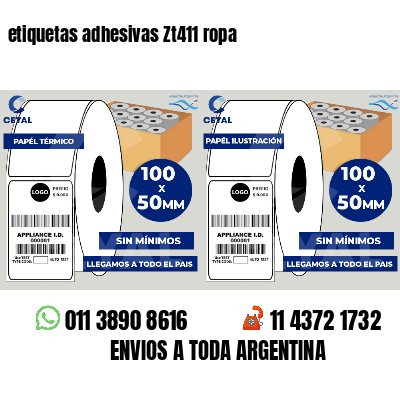 etiquetas adhesivas Zt411 ropa