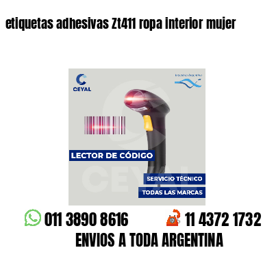 etiquetas adhesivas Zt411 ropa interior mujer
