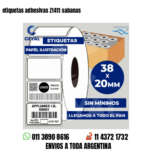 etiquetas adhesivas Zt411 sabanas