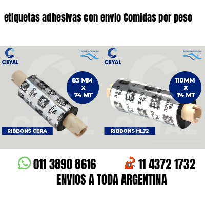 etiquetas adhesivas con envio Comidas por peso