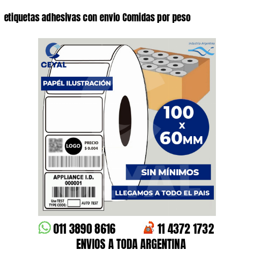 etiquetas adhesivas con envio Comidas por peso