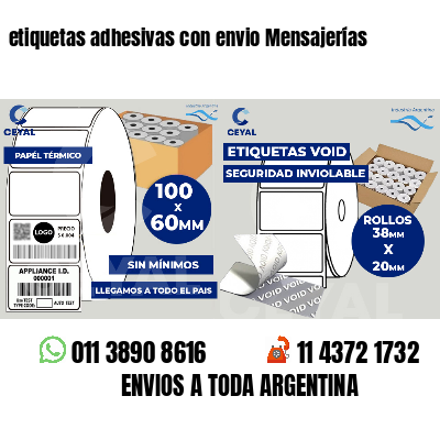 etiquetas adhesivas con envio Mensajerías