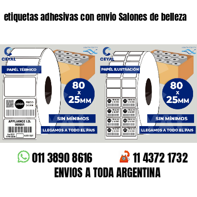 etiquetas adhesivas con envio Salones de belleza