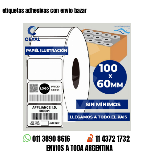 etiquetas adhesivas con envio bazar