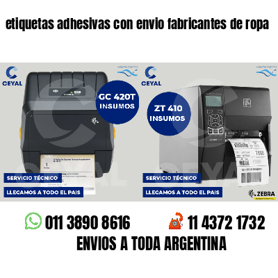 etiquetas adhesivas con envio fabricantes de ropa