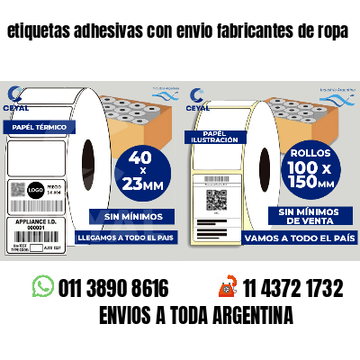 etiquetas adhesivas con envio fabricantes de ropa