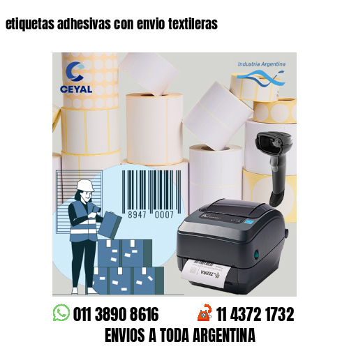 etiquetas adhesivas con envio textileras