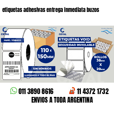 etiquetas adhesivas entrega inmediata buzos