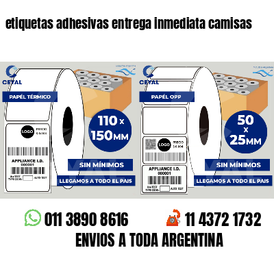 etiquetas adhesivas entrega inmediata camisas