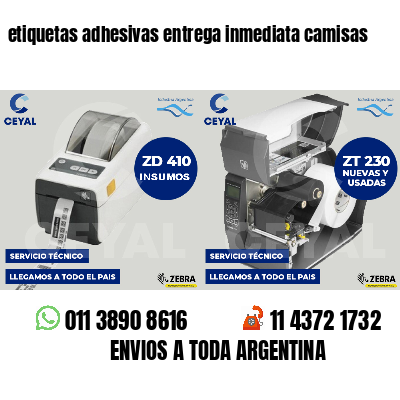 etiquetas adhesivas entrega inmediata camisas