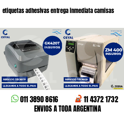 etiquetas adhesivas entrega inmediata camisas