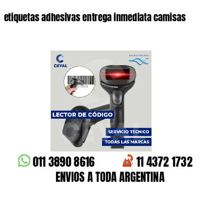 etiquetas adhesivas entrega inmediata camisas