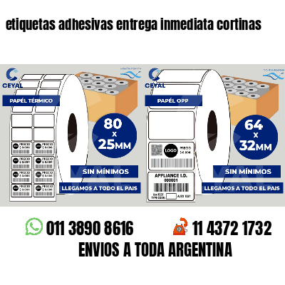 etiquetas adhesivas entrega inmediata cortinas