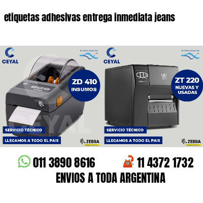 etiquetas adhesivas entrega inmediata jeans