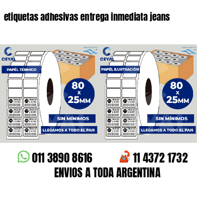 etiquetas adhesivas entrega inmediata jeans