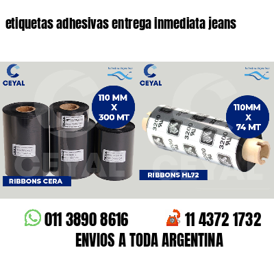 etiquetas adhesivas entrega inmediata jeans