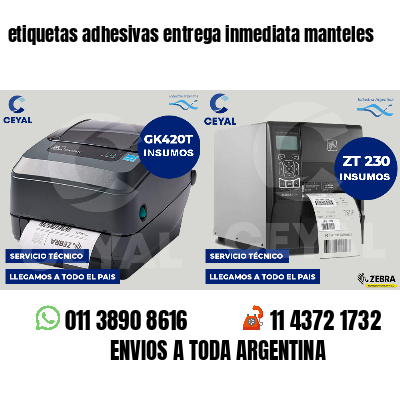 etiquetas adhesivas entrega inmediata manteles