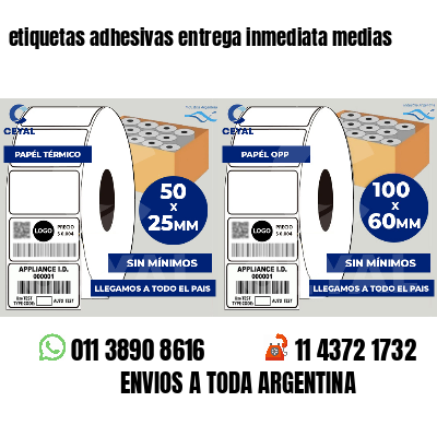 etiquetas adhesivas entrega inmediata medias
