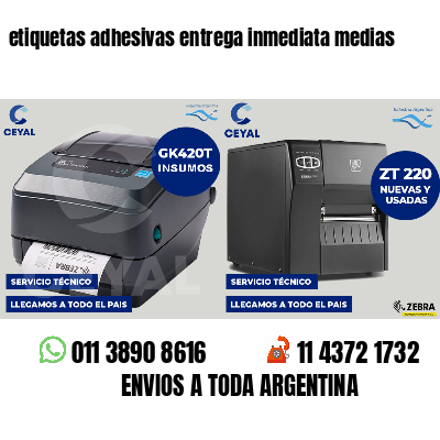 etiquetas adhesivas entrega inmediata medias