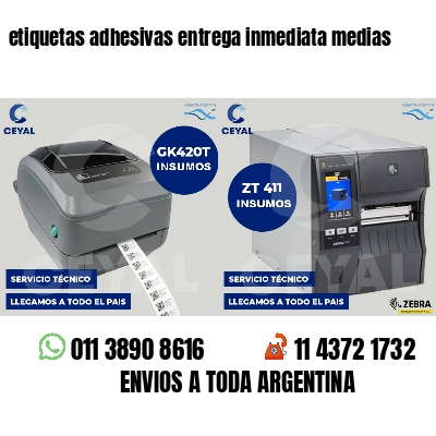 etiquetas adhesivas entrega inmediata medias
