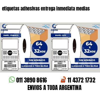 etiquetas adhesivas entrega inmediata medias