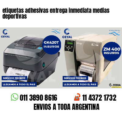 etiquetas adhesivas entrega inmediata medias deportivas