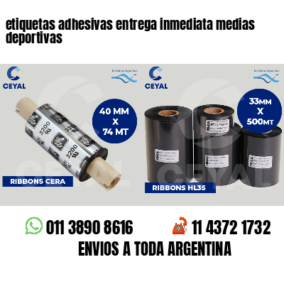 etiquetas adhesivas entrega inmediata medias deportivas