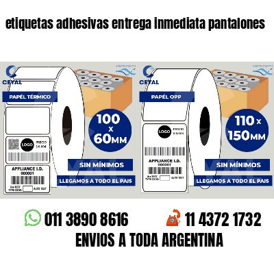 etiquetas adhesivas entrega inmediata pantalones