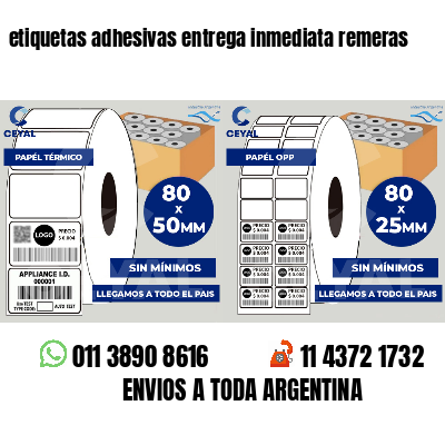 etiquetas adhesivas entrega inmediata remeras