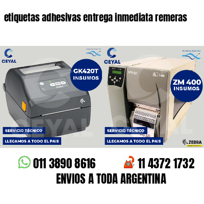 etiquetas adhesivas entrega inmediata remeras