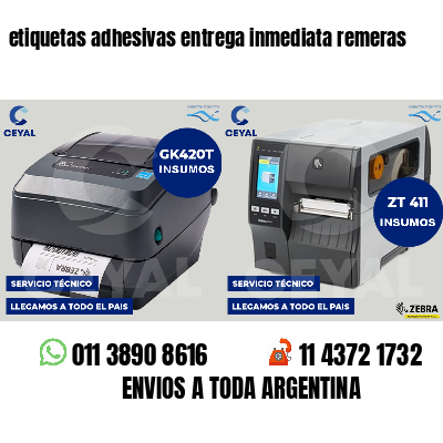 etiquetas adhesivas entrega inmediata remeras