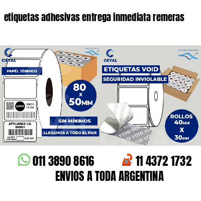 etiquetas adhesivas entrega inmediata remeras