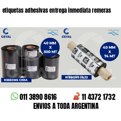 etiquetas adhesivas entrega inmediata remeras