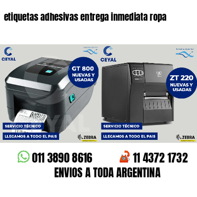 etiquetas adhesivas entrega inmediata ropa