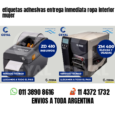 etiquetas adhesivas entrega inmediata ropa interior mujer