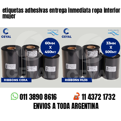 etiquetas adhesivas entrega inmediata ropa interior mujer