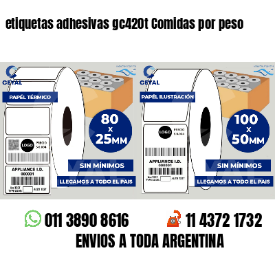 etiquetas adhesivas gc420t Comidas por peso