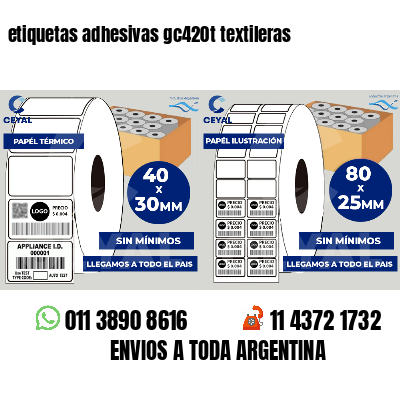 etiquetas adhesivas gc420t textileras