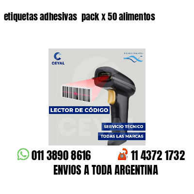 etiquetas adhesivas  pack x 50 alimentos