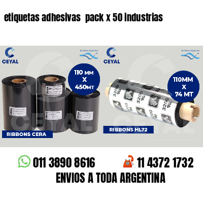 etiquetas adhesivas  pack x 50 industrias