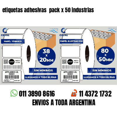 etiquetas adhesivas  pack x 50 industrias