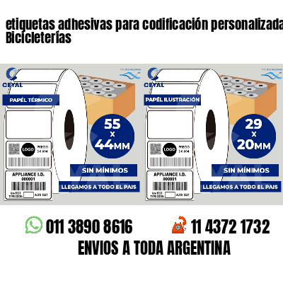 etiquetas adhesivas para codificación personalizada Bicicleterías
