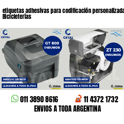 etiquetas adhesivas para codificación personalizada Bicicleterías
