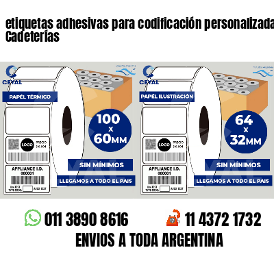etiquetas adhesivas para codificación personalizada Cadeterías