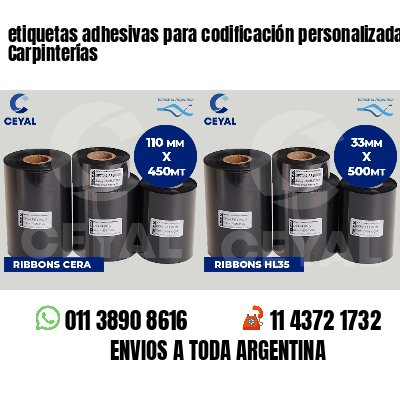 etiquetas adhesivas para codificación personalizada Carpinterías