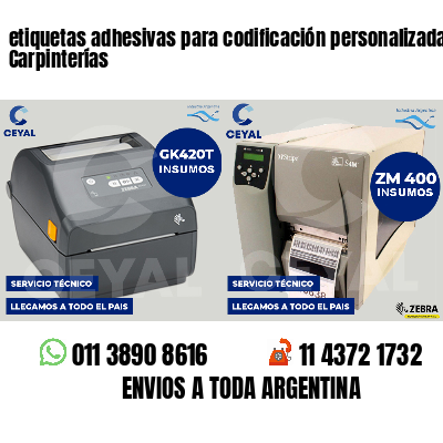 etiquetas adhesivas para codificación personalizada Carpinterías