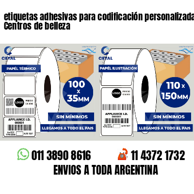etiquetas adhesivas para codificación personalizada Centros de belleza