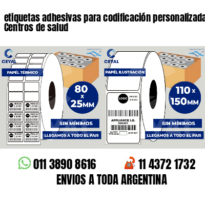 etiquetas adhesivas para codificación personalizada Centros de salud