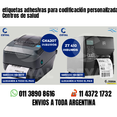 etiquetas adhesivas para codificación personalizada Centros de salud